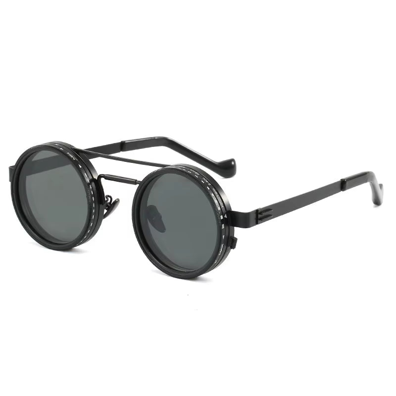 Retro Metal round Punk Nd9-Level Adjustable Dimming Sunglasses Women Polarized UV400 Fashion Men Outdoor Sun Glasses